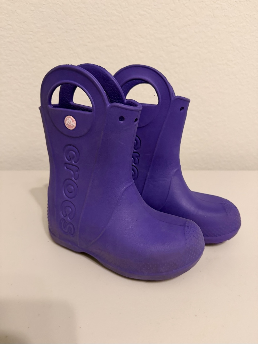 CROCS Kids Purple Handle Rain Boots
